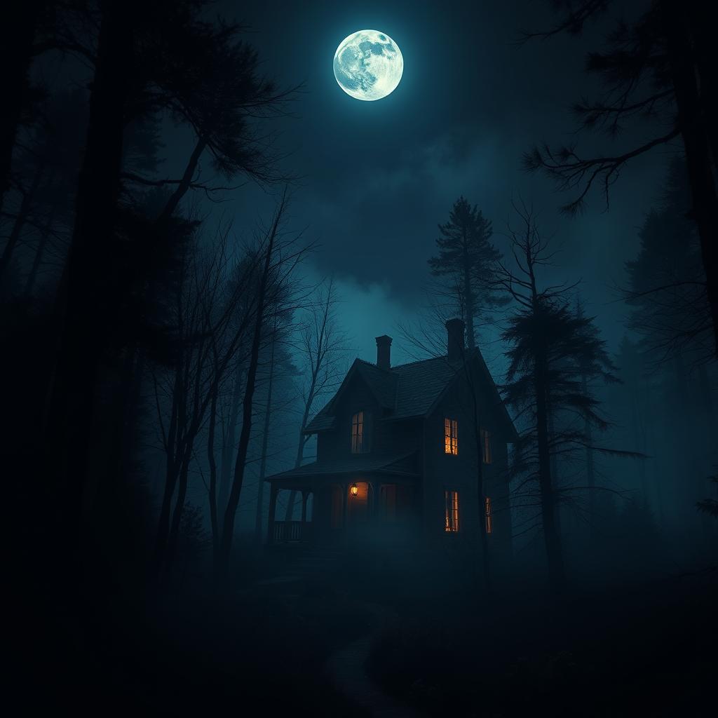 Design a movie poster for a horror film set in a dense forest