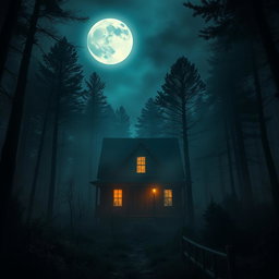 Design a movie poster for a horror film set in a dense forest