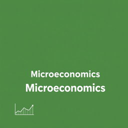 Create a front cover page for an economics book with the main heading 'Microeconomics' prominently highlighted
