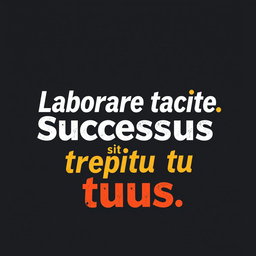 A motivational typographic design featuring the quote 'Laborare tacite