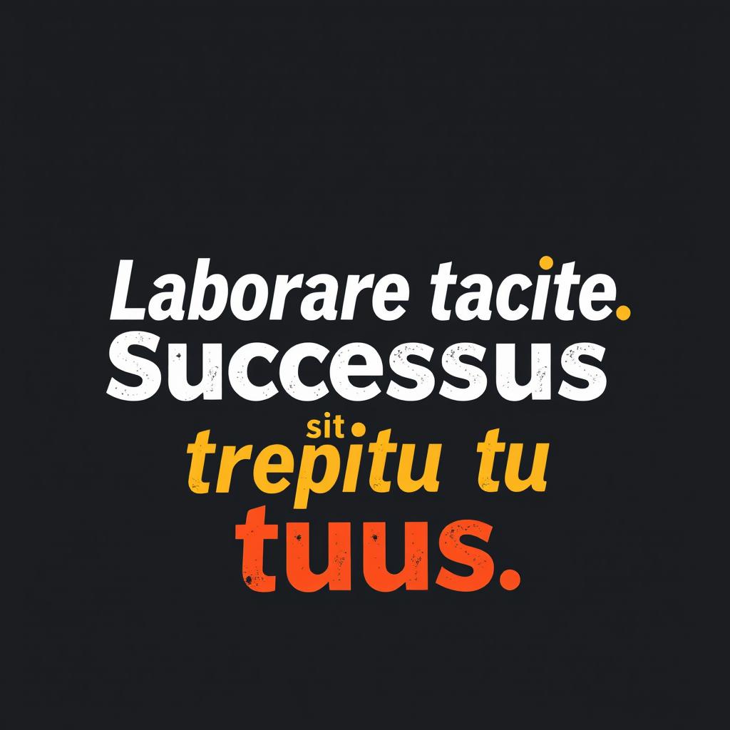 A motivational typographic design featuring the quote 'Laborare tacite