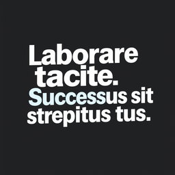 A motivational typographic design featuring the quote 'Laborare tacite