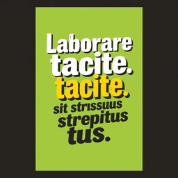 A motivational typographic design featuring the quote 'Laborare tacite