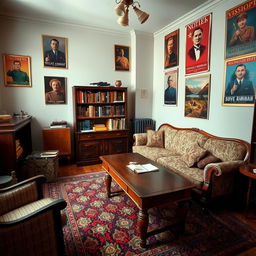 A room with vintage furniture in Soviet Union style