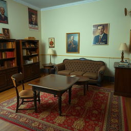 A room with vintage furniture in Soviet Union style