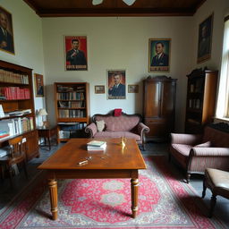 A room with vintage furniture in Soviet Union style
