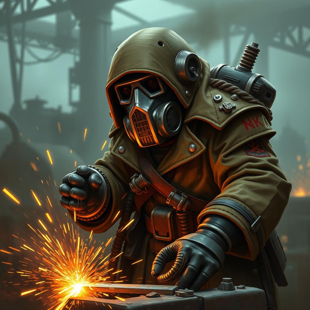 Generate an image of a Death Korp of Krieg Welder based in the Soviet Union