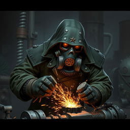 Generate an image of a Death Korp of Krieg Welder based in the Soviet Union