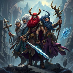 Create an image featuring four legendary humans