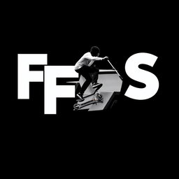 Create a logo featuring the letters 'FS' with stylized text and a black background