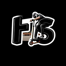 Create a 3D logo featuring the letters 'FS' with stylized text and a black background