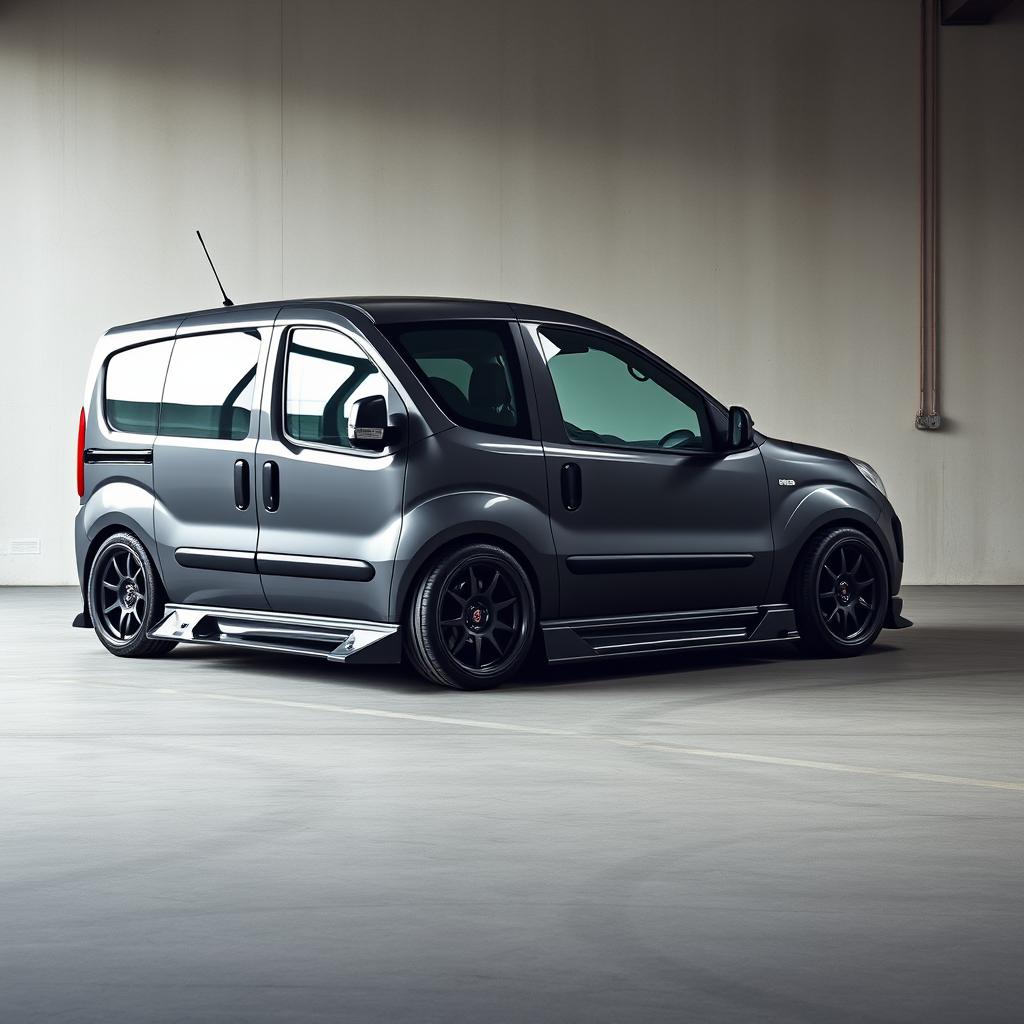 A Fiat Doblo that has been tuned and modified with a V8 engine swap