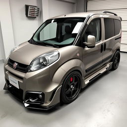 A Fiat Doblo that has been tuned and modified with a V8 engine swap