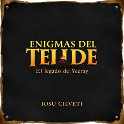 An A5 size parchment titled 'ENIGMAS DEL TEIDE' with the subtitle 'El legado de Yeray' by 'IOSU CILVETI'