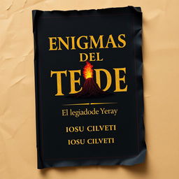 An A5 size parchment titled 'ENIGMAS DEL TEIDE' with the subtitle 'El legado de Yeray' by 'IOSU CILVETI'