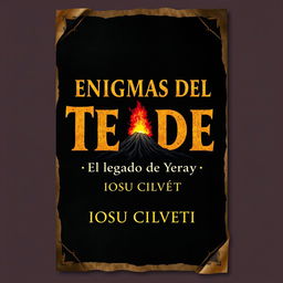 An A5 size parchment titled 'ENIGMAS DEL TEIDE' with the subtitle 'El legado de Yeray' by 'IOSU CILVETI'