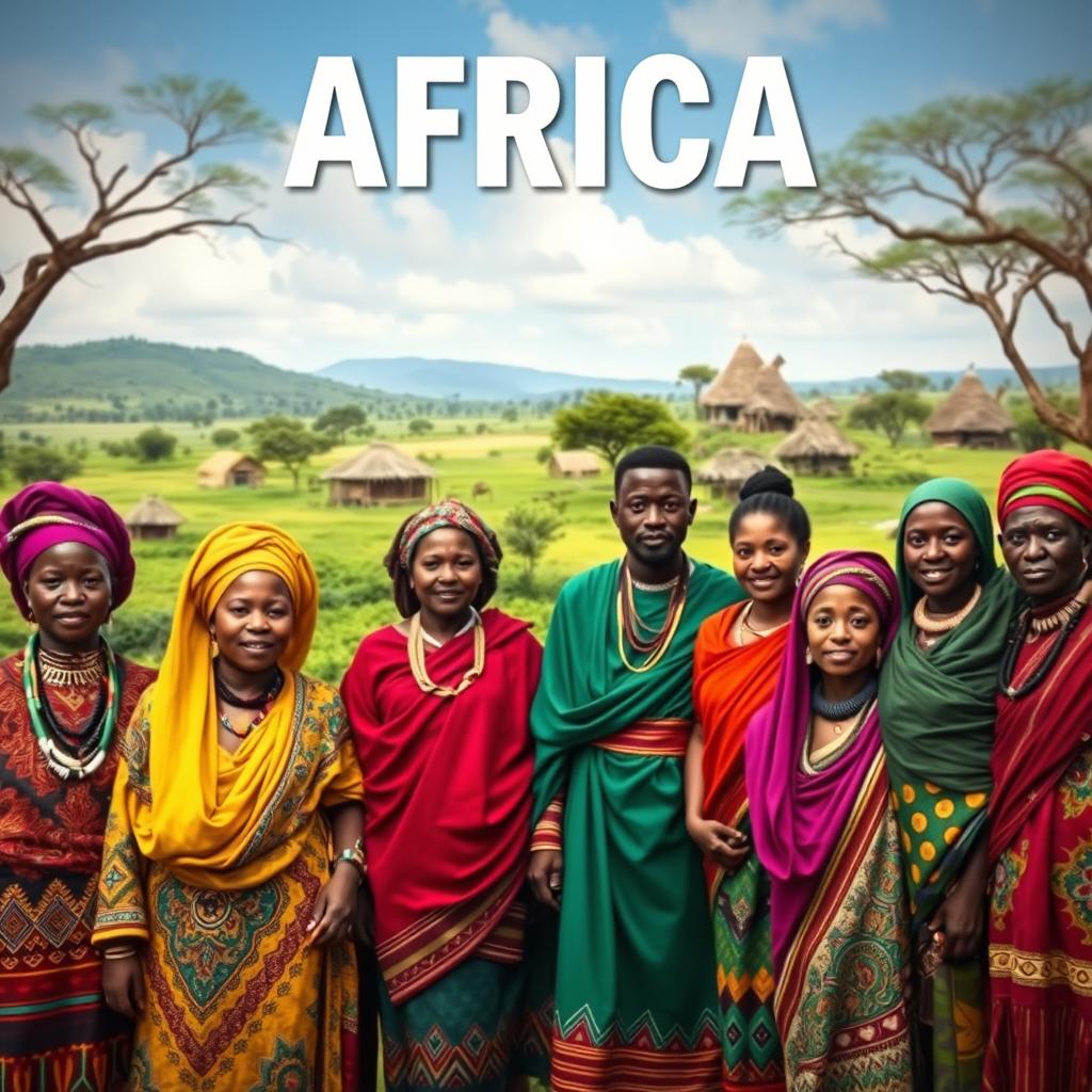 A vibrant and diverse group of people representing several ethnicities in Africa