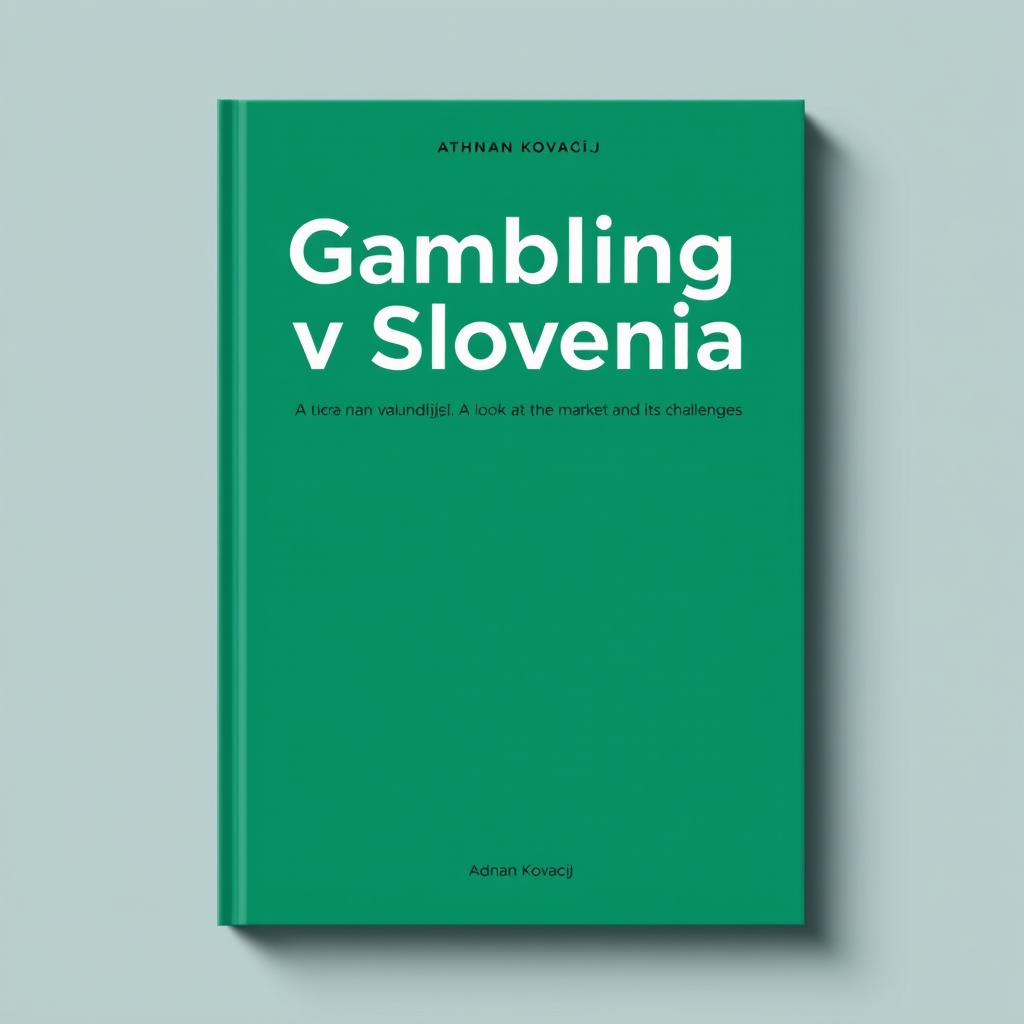 Create a minimalist book cover on the theme of Gambling in Slovenia: A Look at the Market and Its Challenges