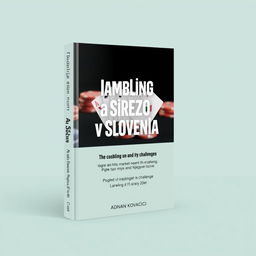 Create a minimalist book cover on the theme of Gambling in Slovenia: A Look at the Market and Its Challenges