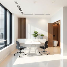 Design a modern office space with an area of 30 square meters