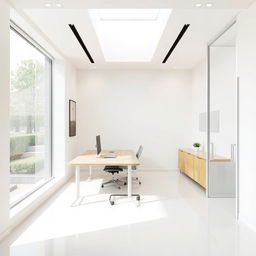 Design a modern office space with an area of 30 square meters