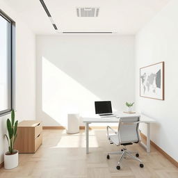 Design a modern office space with an area of 30 square meters