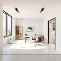 Design a modern office space with an area of 30 square meters