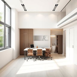 Design a modern office space with an area of 30 square meters