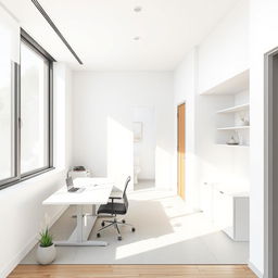 Design a modern office space with an area of 30 square meters based on the provided floor plan