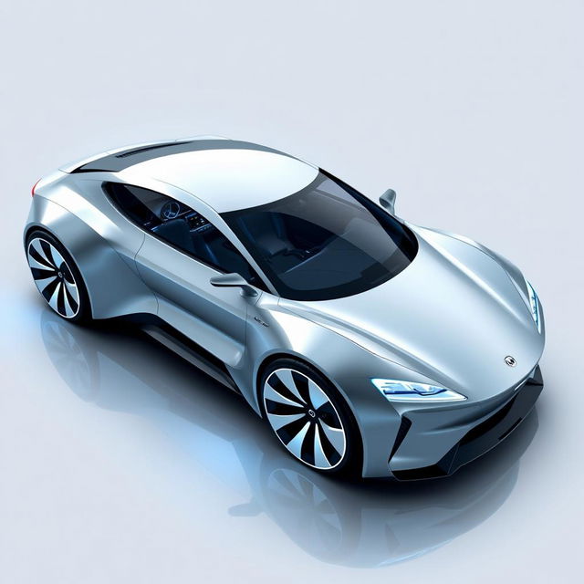 Design a unique and groundbreaking electric car that stands out from all others in every aspect, including exterior, interior, and sides