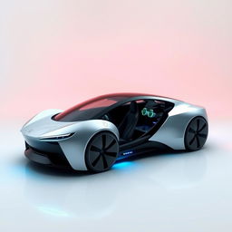 Design a unique and groundbreaking electric car that stands out from all others in every aspect, including exterior, interior, and sides