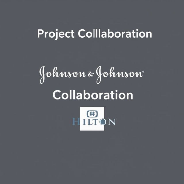 Create a professional project cover page for a collaboration between Johnson & Johnson and Hilton