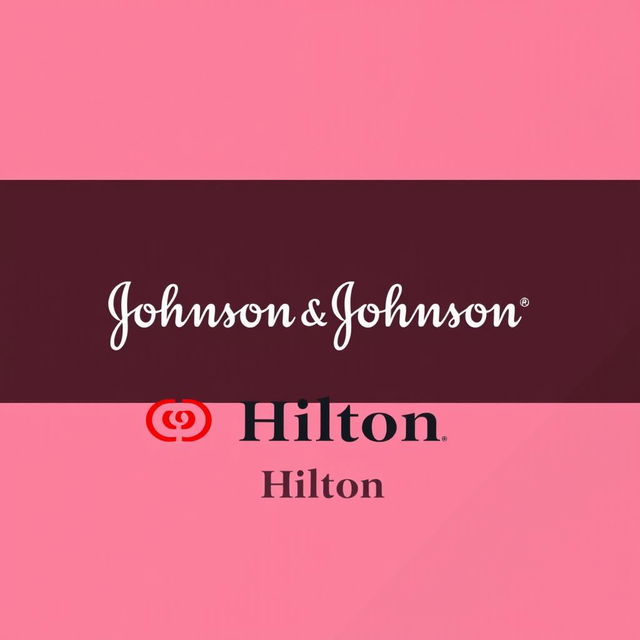 Create a professional project cover page for a collaboration between Johnson & Johnson and Hilton