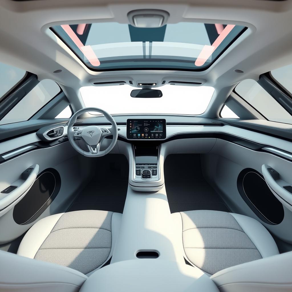 Create a unique and modern interior for an electric car