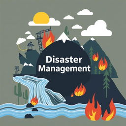 Create an A4 size front cover for a project about disaster management