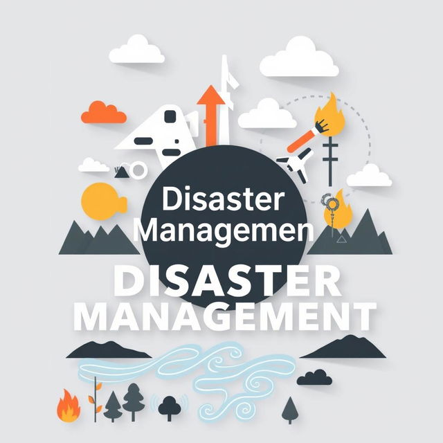 Create an A4 size front cover for a project about disaster management