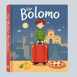 Create a book cover featuring a boy departing for Bologna to study politics