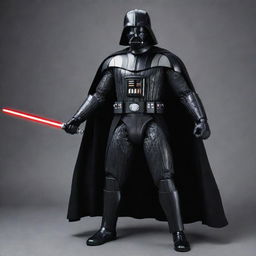 An exceptionally muscular version of Darth Vader, showcasing heightened strength and power, while preserving his iconic costume features.