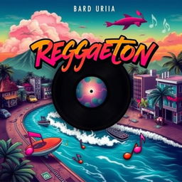 Create an album cover for a reggaeton artist