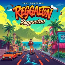 Create an album cover for a reggaeton artist