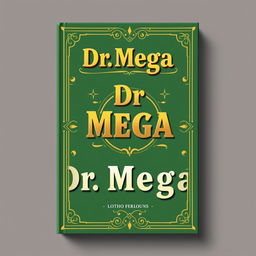 Crie uma capa de livro chamada 'Dr Mega' com a estética de loteria e sorte