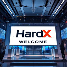 Create an image featuring a welcoming scene for the new version of HardX