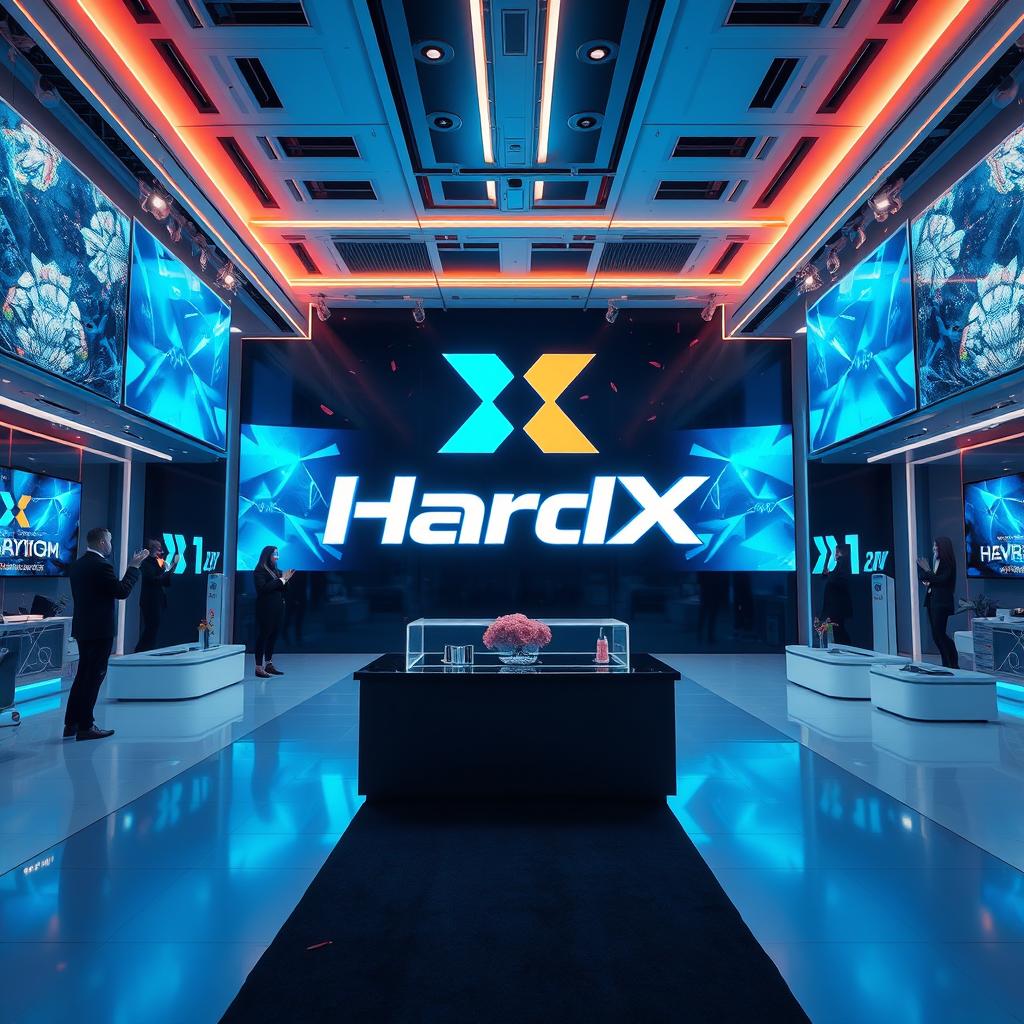 Create an image featuring a welcoming scene for the new version of HardX