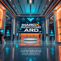 Create an image featuring a welcoming scene for the new version of HardX