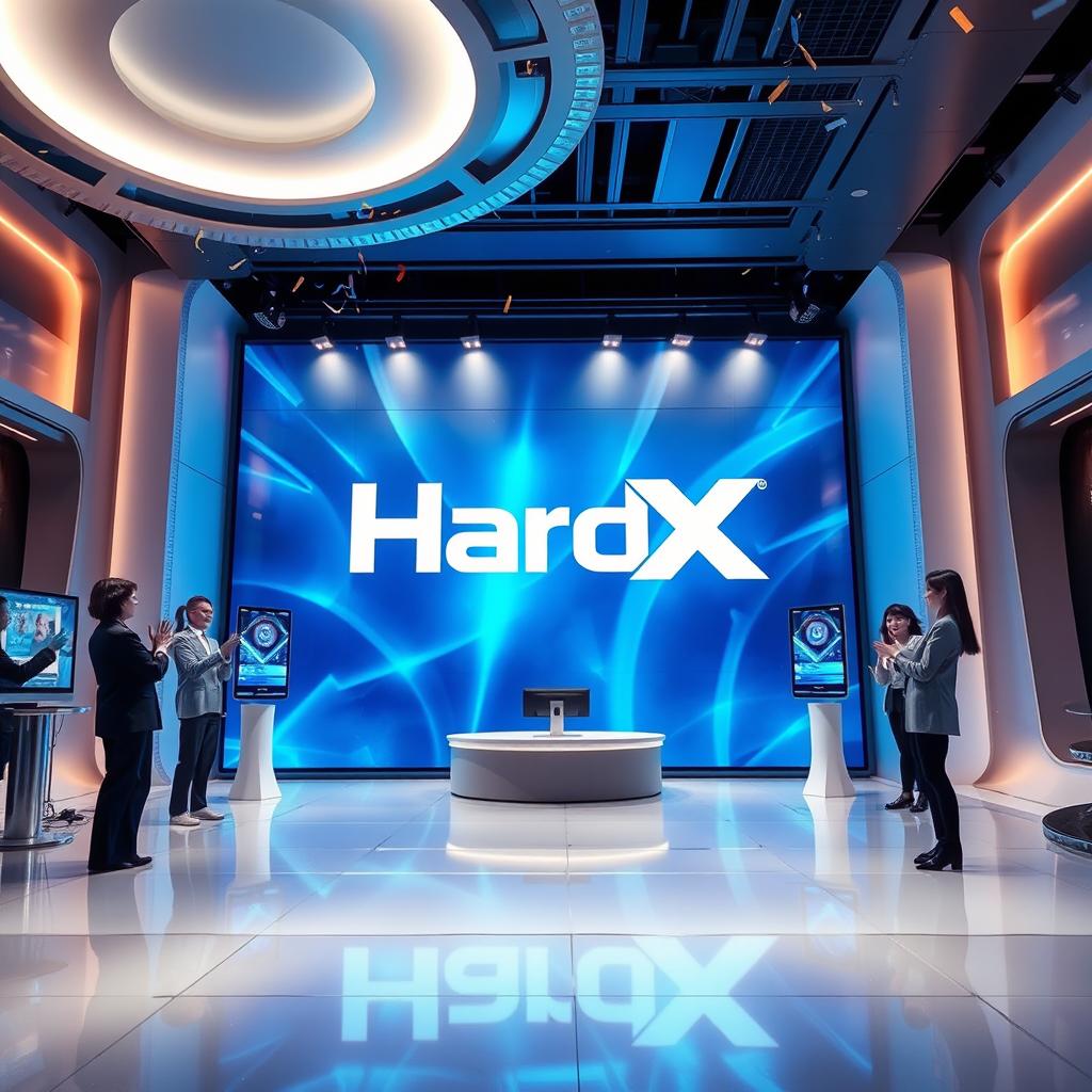 Create an image featuring a welcoming scene for the new version of HardX