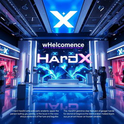 Create an image featuring a welcoming scene for the new version of HardX