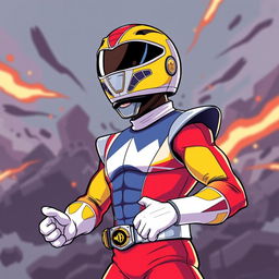 A creative illustration of Puff Daddy dressed as a Power Ranger