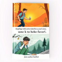 Create a book cover with two distinct images featuring an illustrative nature trek theme for an adult life lesson genre