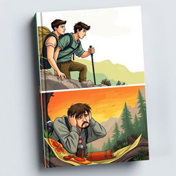 Create a book cover with two distinct images featuring an illustrative nature trek theme for an adult life lesson genre