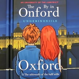 A book cover featuring two people from behind, a boy with slightly long, wavy hair, and next to him a girl with very long, red hair who is a head and a half shorter than him